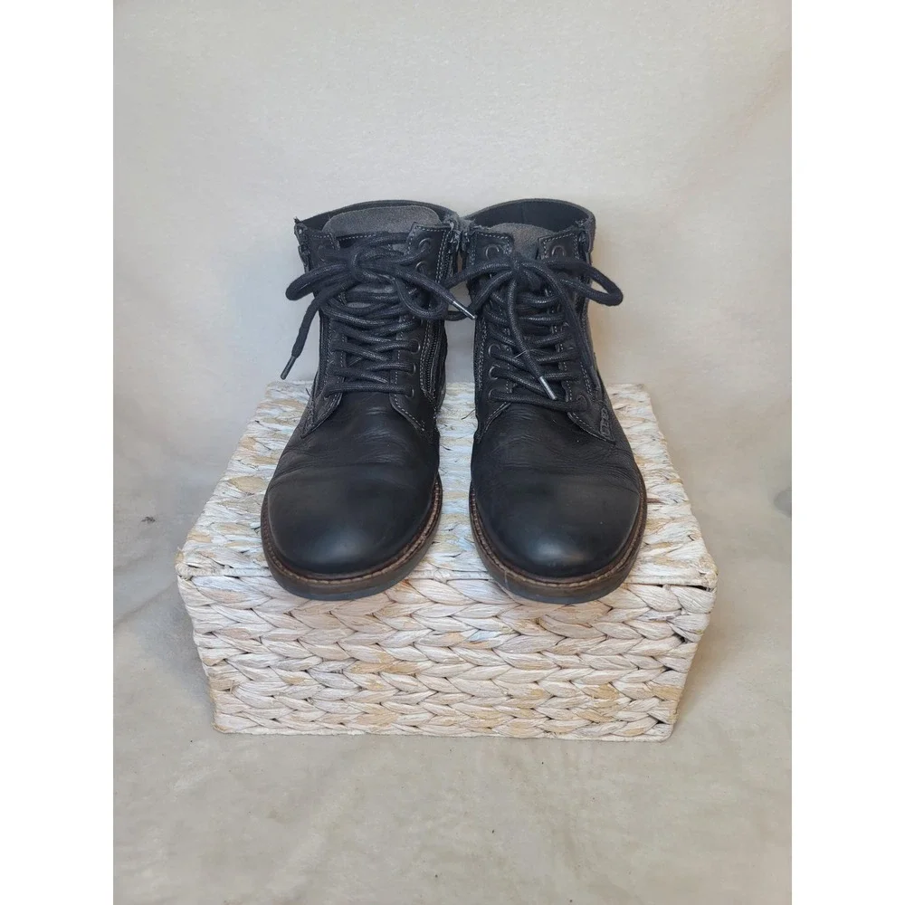Aldo Urban Minimalist Boots Rustic Farm Preppy Chore Size 8 Mens Black Leather